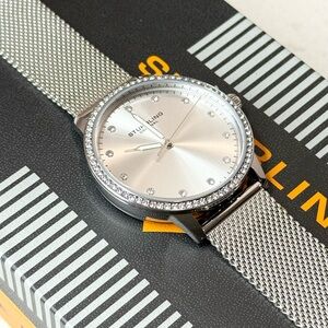 Stuhrling Women's 3904 Silver-Tone Mesh Bracelet Watch 38mm